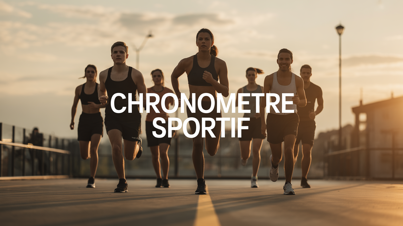 chronometre sportif moderne silhouettes athletes cours hiit fitness