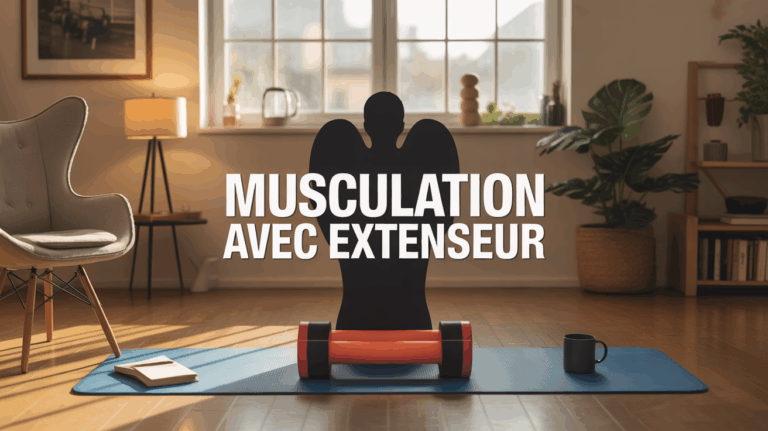 gros plan extenseur musculation intérieur lumineux silhouette s'entraîne