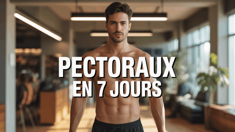 homme musclé torse nu pectoraux dessinés programme 7 jours