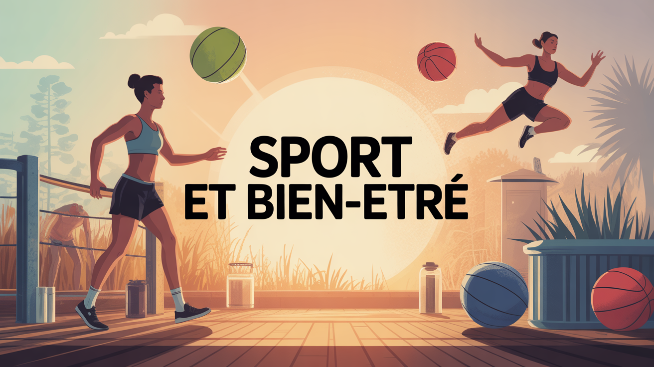 Paysage silhouettes sport accessoires bien etre