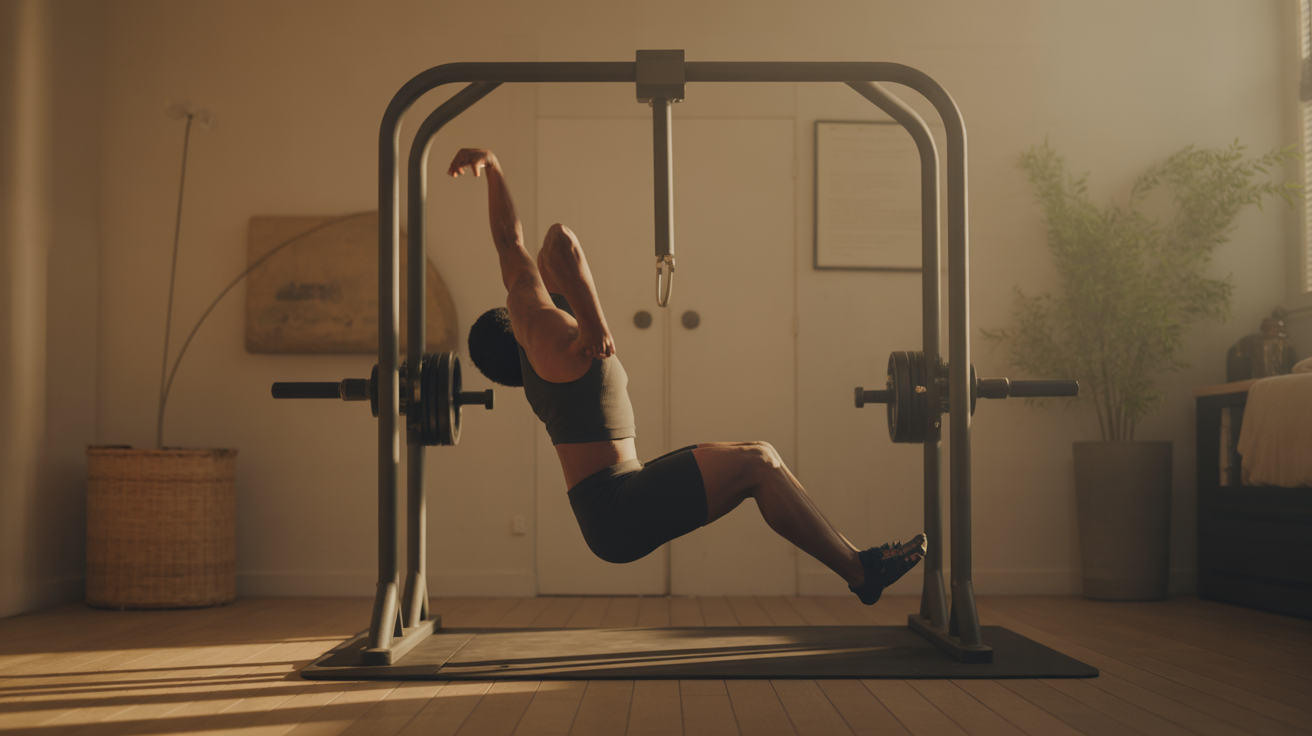 Position pendulum squat, quadriceps ciblés, dos préservé