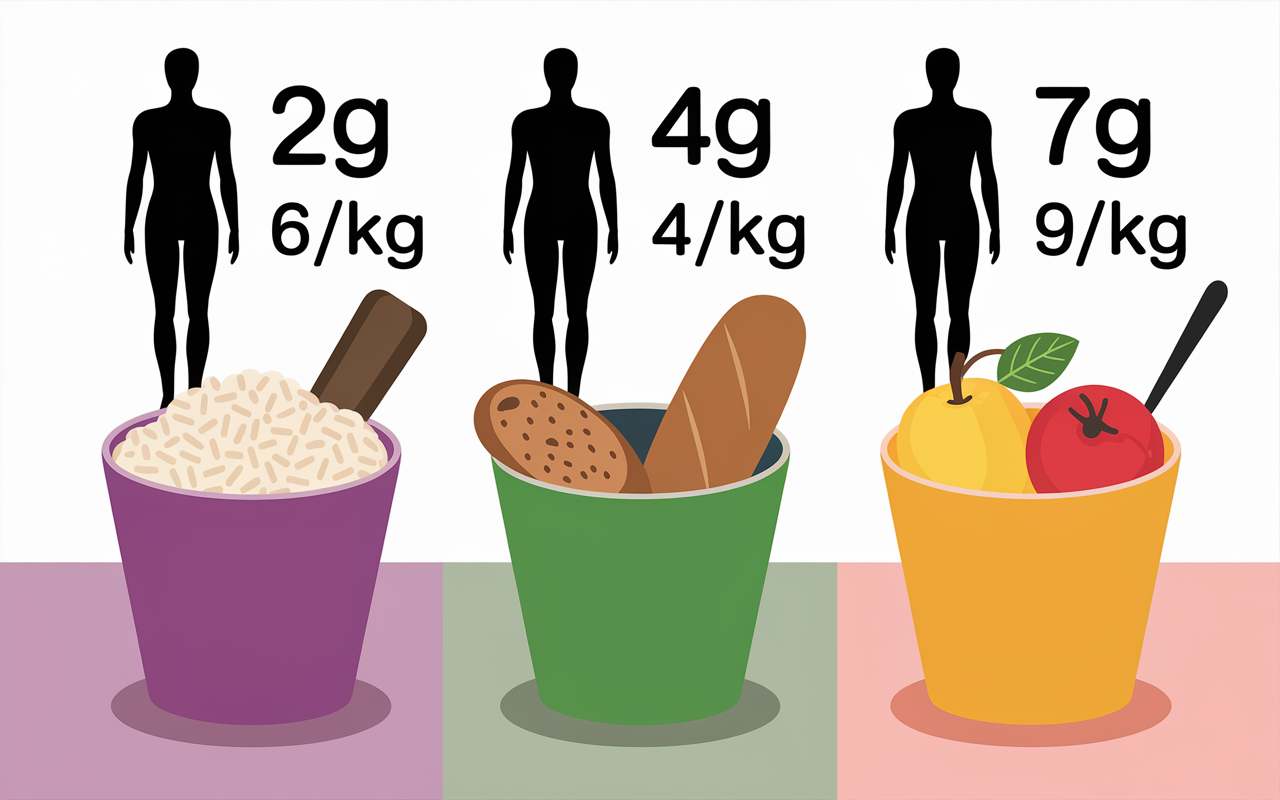 calcul illustration glucides par kg ratios