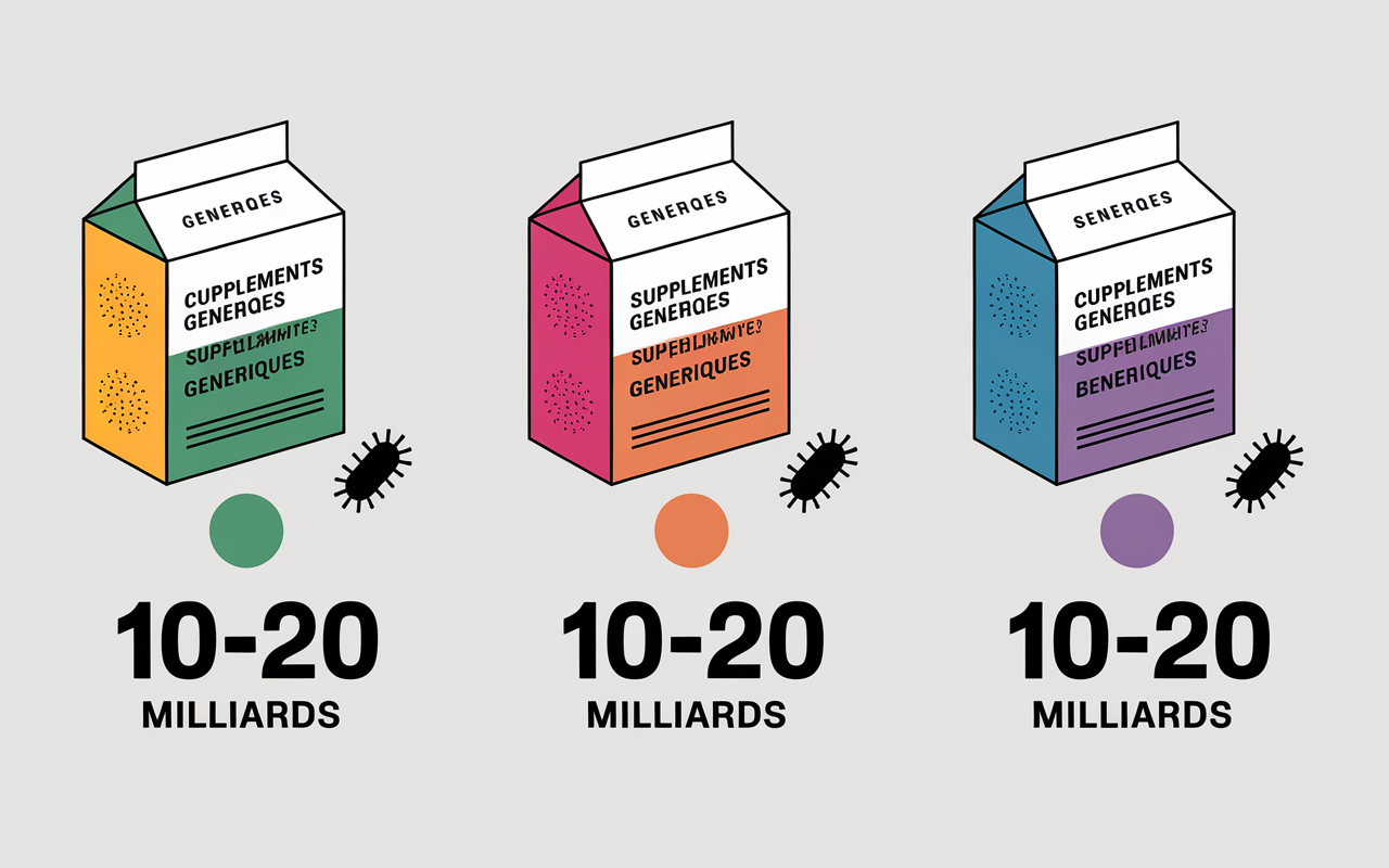 infographie comparatif probiotiques ventre gonfle supplement