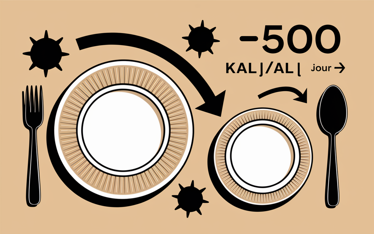 Graphique assiettes baisse calories perdre 15 kilos sans sport