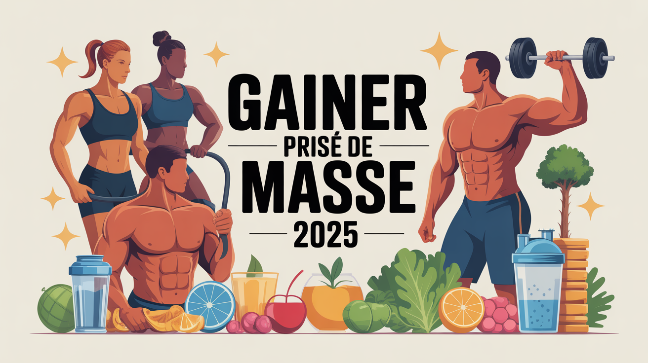 tableau nutritionnel gainer prise de masse 2025 silhouettes sportives accessoires musculation
