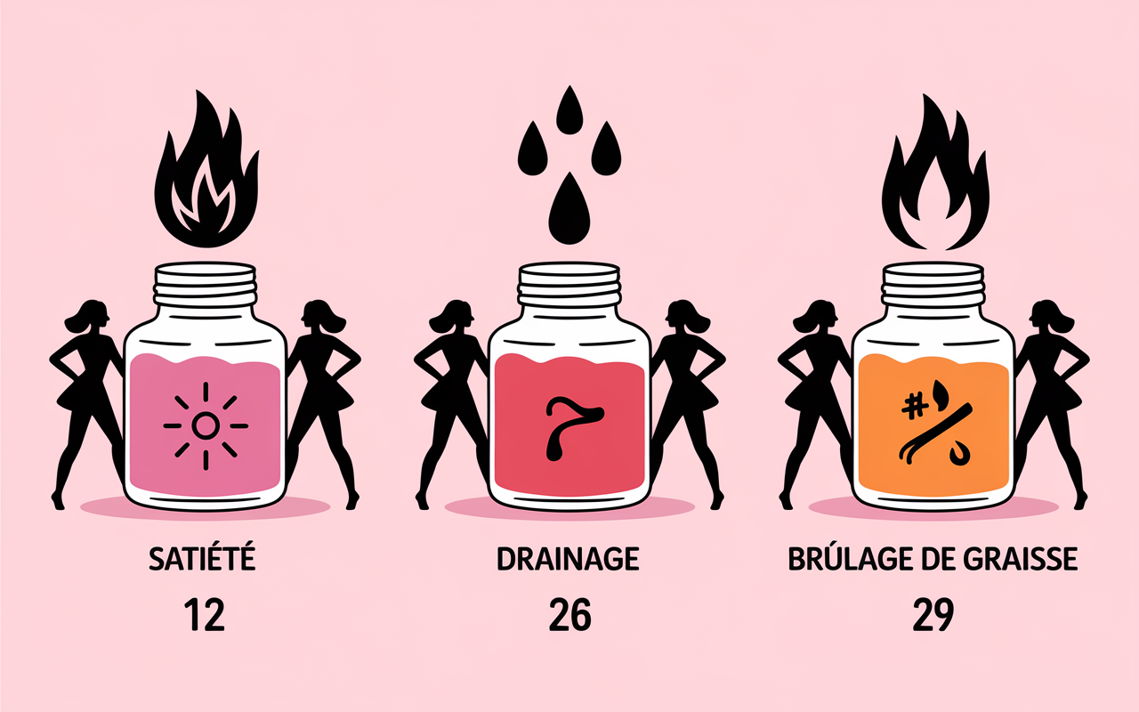 comparatif gummies perte de poids satiété drainage brûlage
