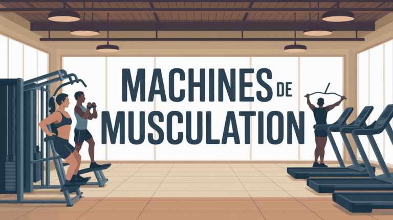 Vue stylisée salle sport machines de musculation