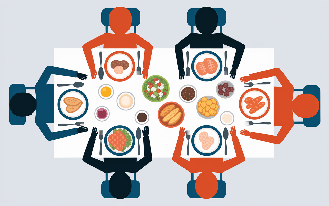 Table repas journée équilibrée perdre 15 kilos sans sport