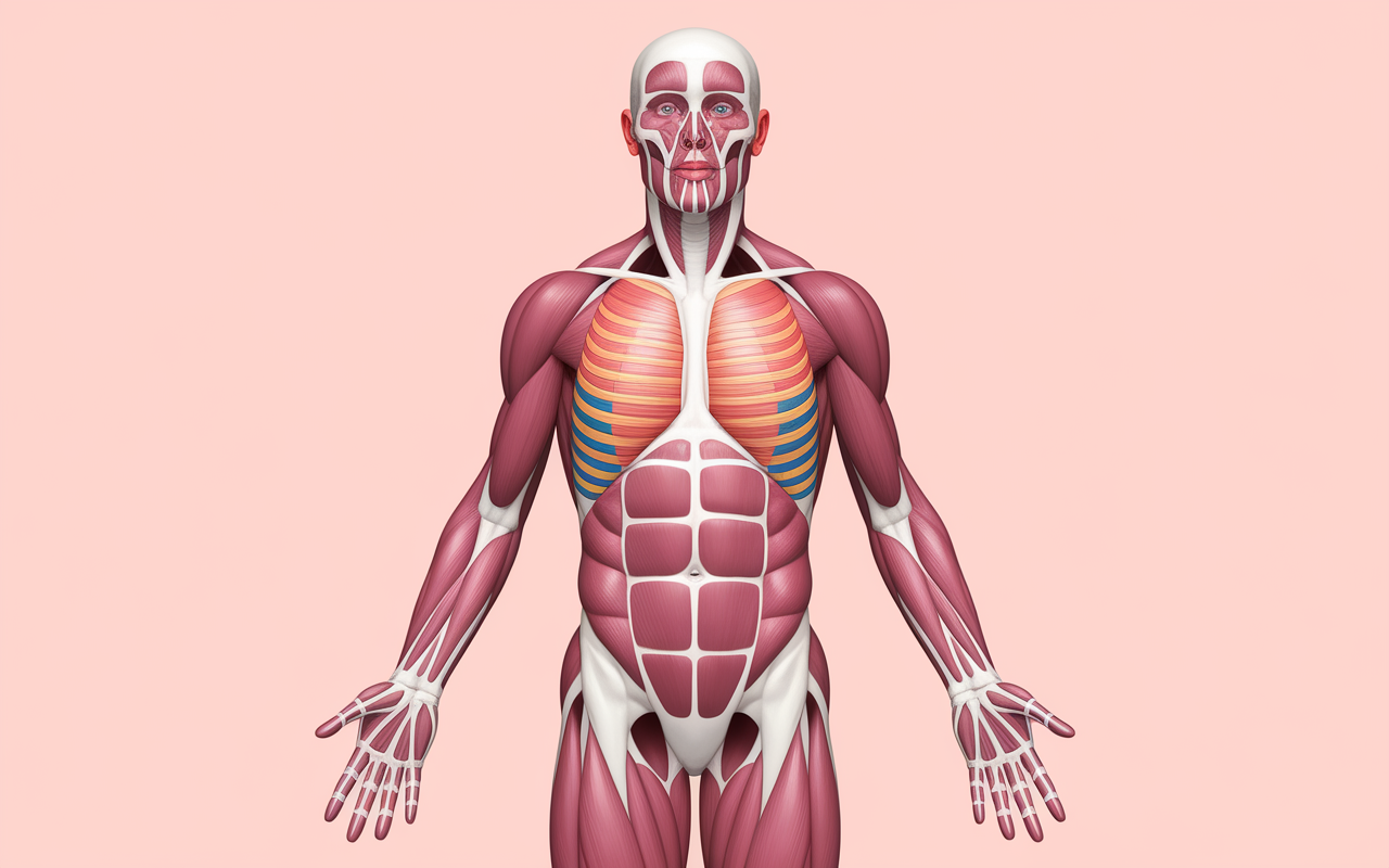 vue laterale hanche groupes musculaires couleurs