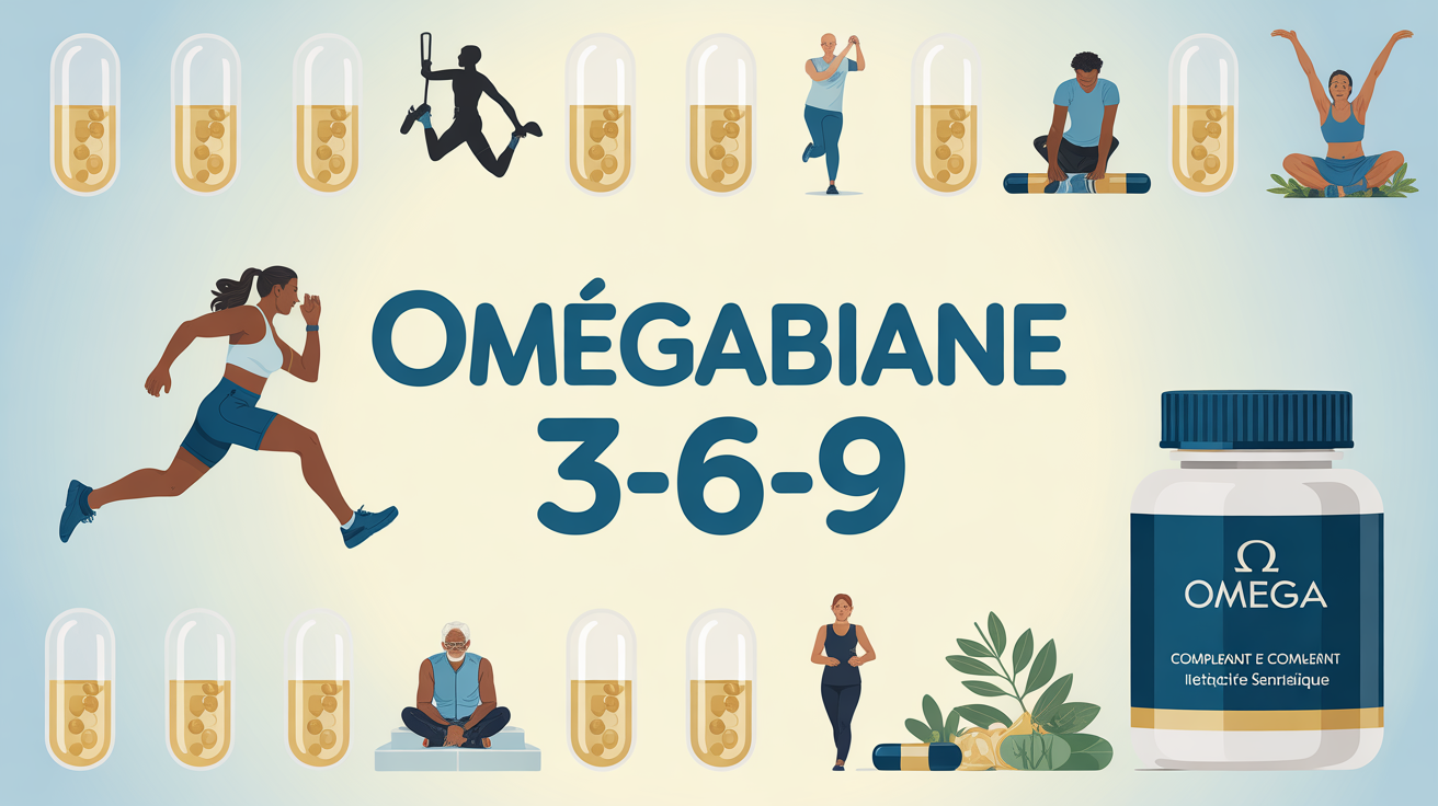 Capsules Omegabiane 3-6-9 sur fond blanc bien-être