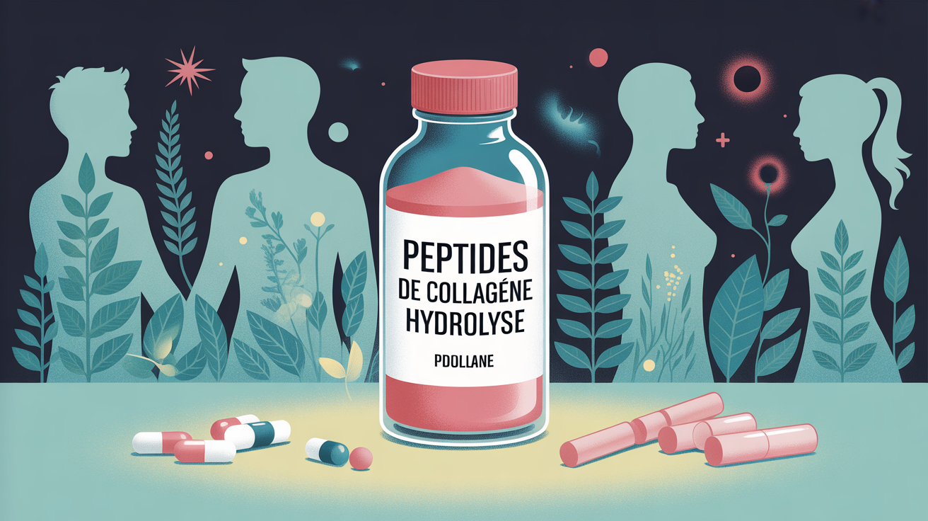 Peptides de collagene hydrolyse presentation flacon poudre gelules sticks