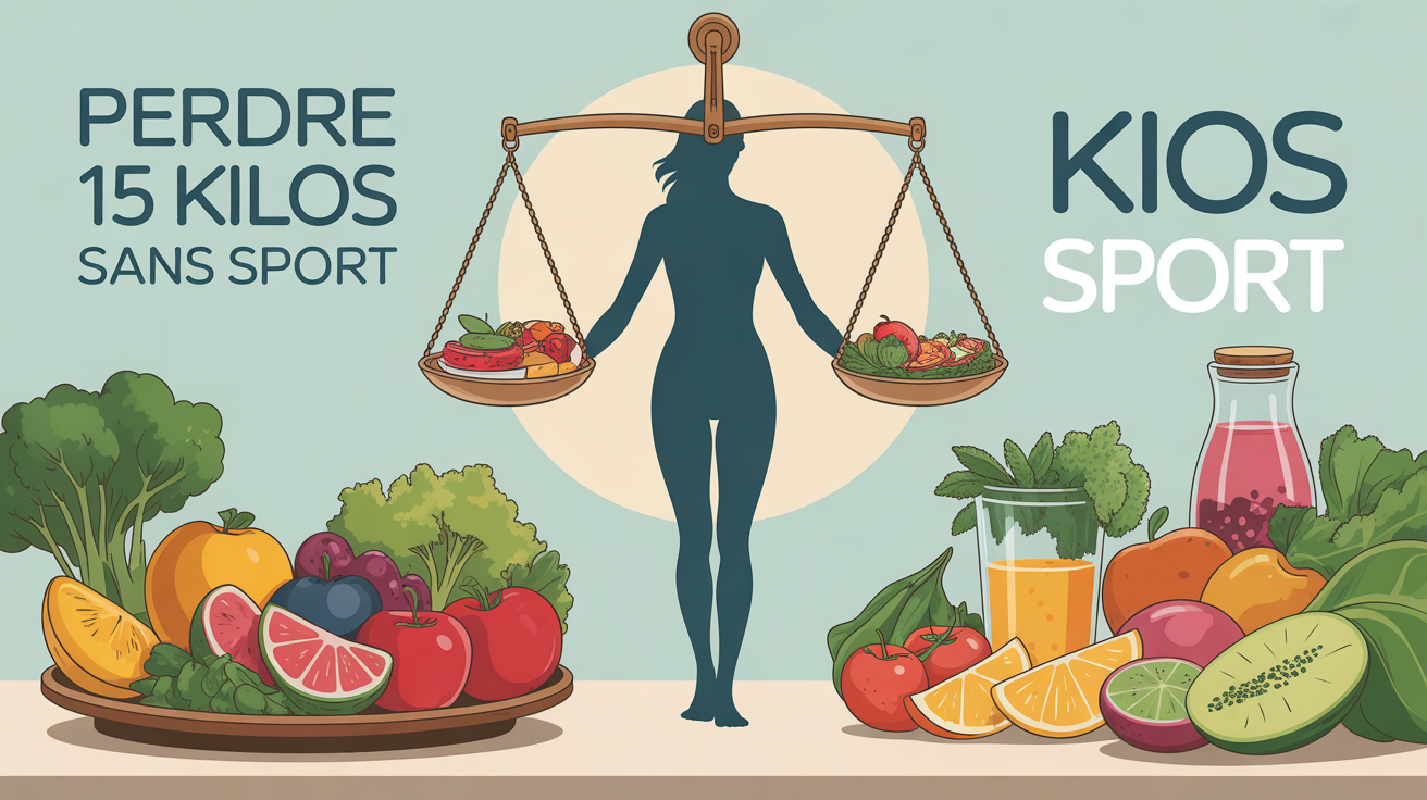 Silhouette sur balance alimentation saine perdre 15 kilos sans sport