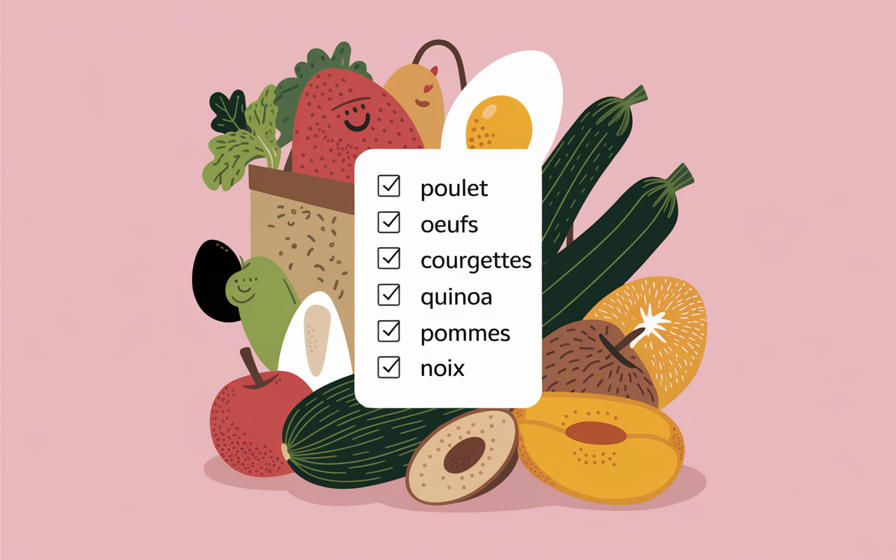 liste courses aliments batch cooking planification