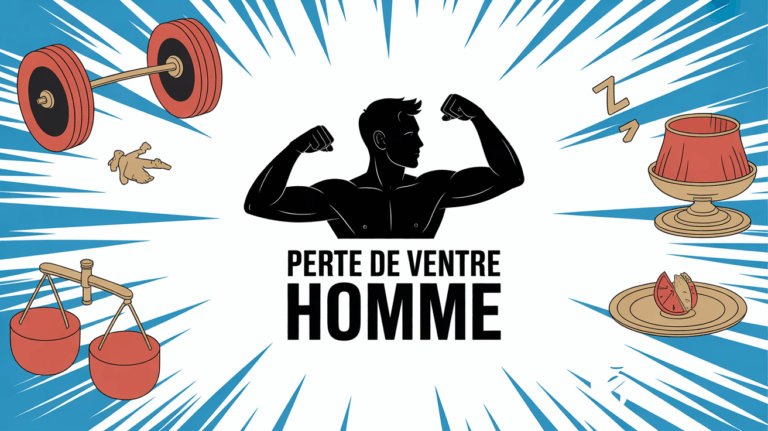Silhouette homme, ruban à mesurer, programme perte de ventre