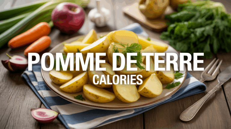 assiette de pommes de terre vapeur avec légumes et titre calories