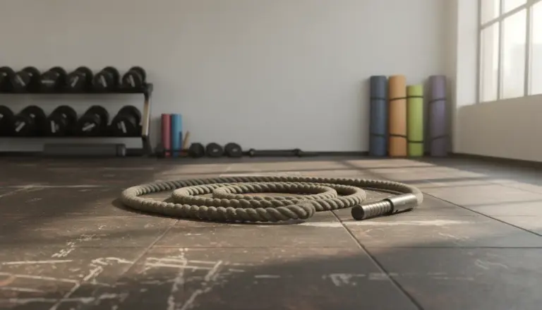 Salle entraînement battle rope lumière naturelle