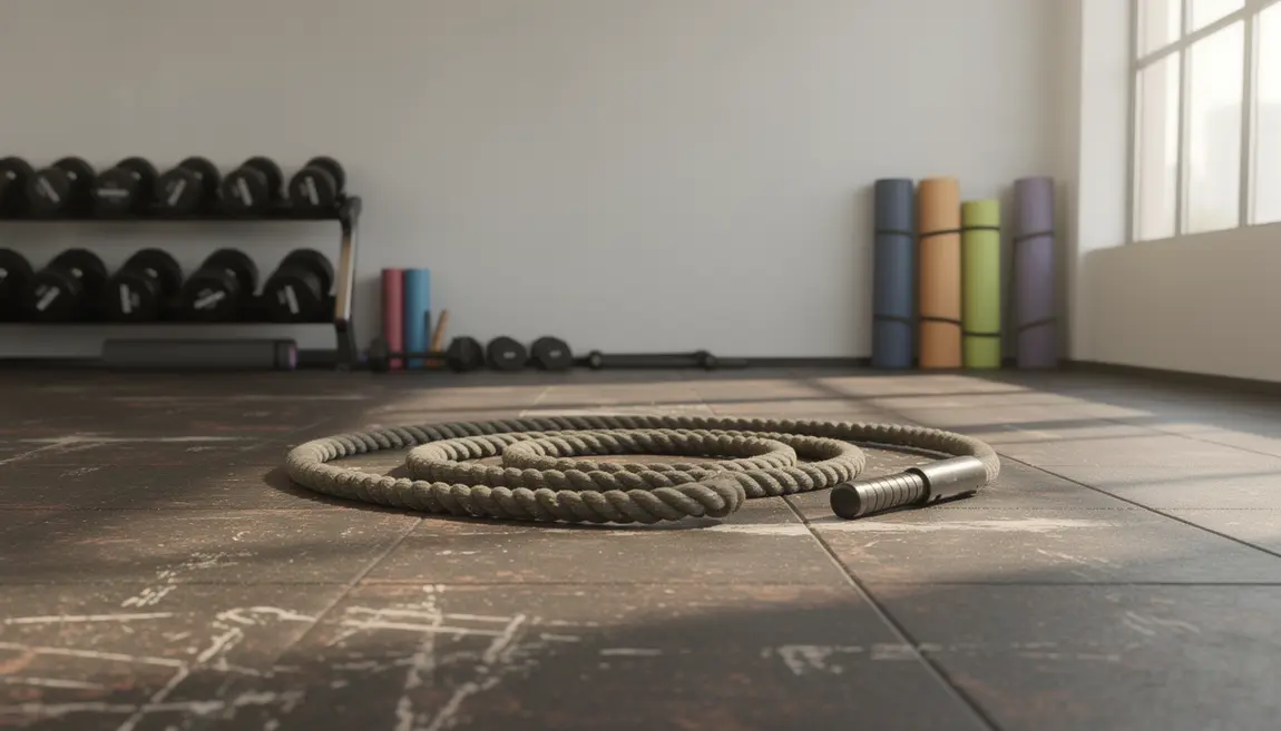 Salle entraînement battle rope lumière naturelle