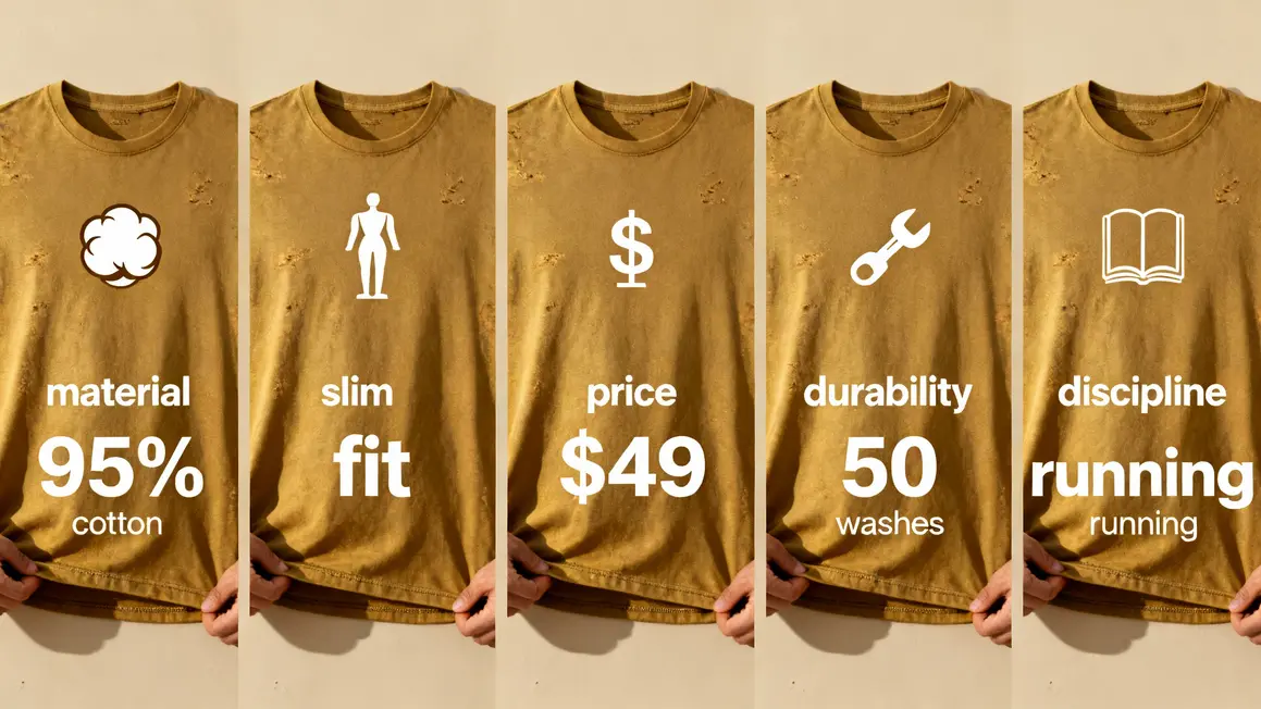 Illustration tableau comparatif t-shirt de sudation