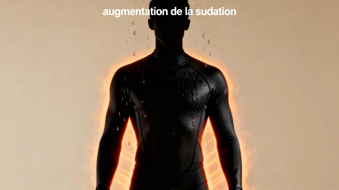 Silhouette vetement de sudation noir effet chaleur et sueur