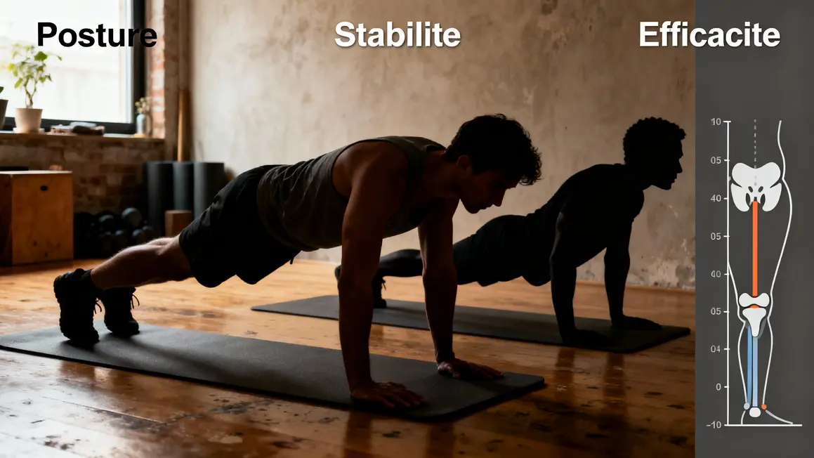 Schéma posture abdos fessiers efficacité