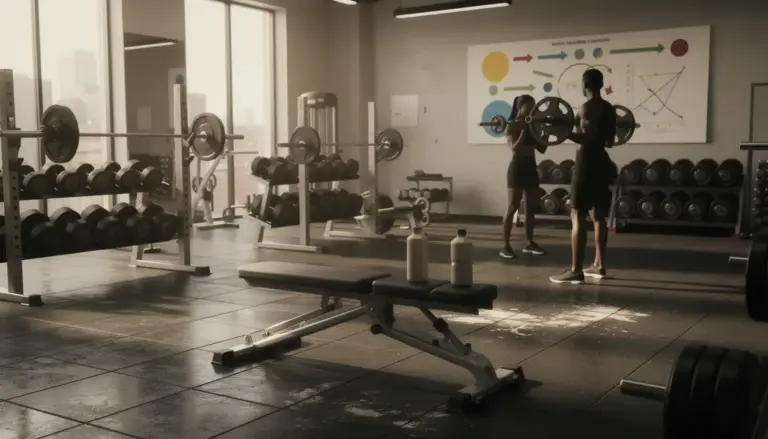 Vue salle de sport cycle stéroïdes