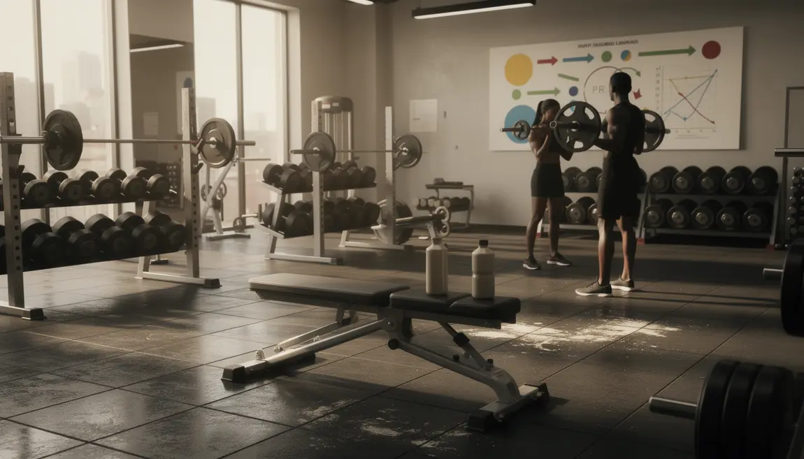 Vue salle de sport cycle stéroïdes