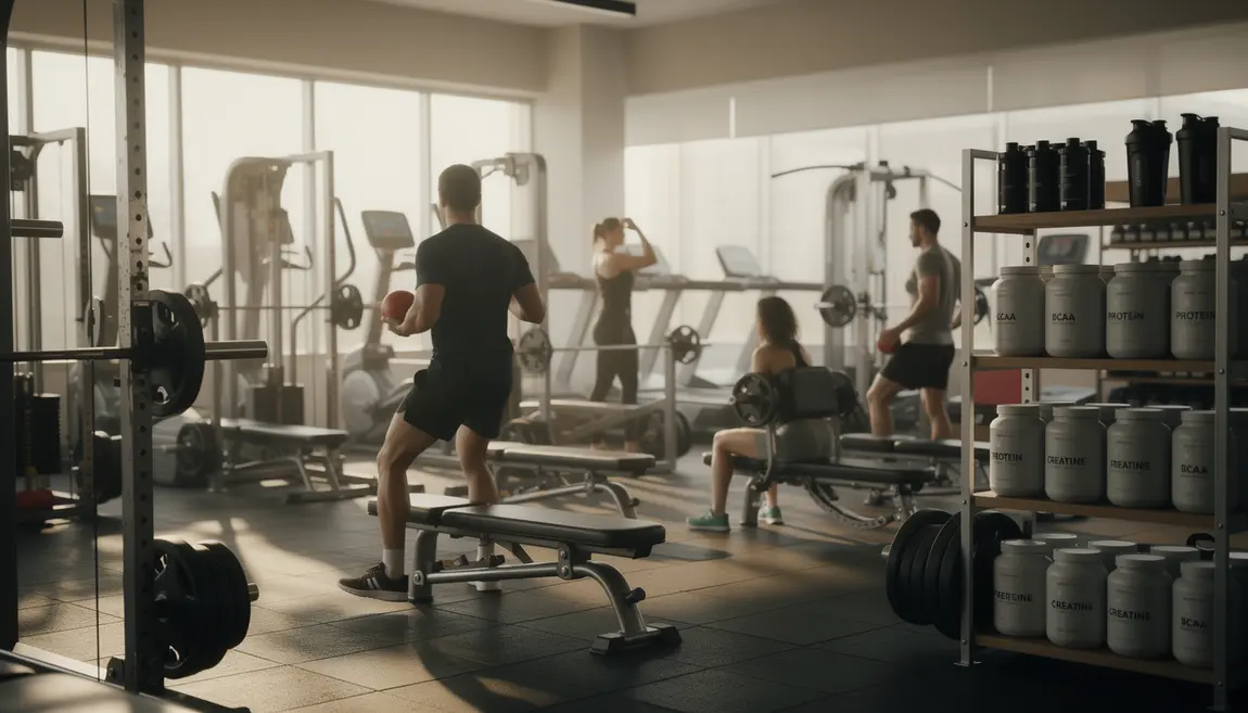 Salle de sport moderne ambiance testostérone performance