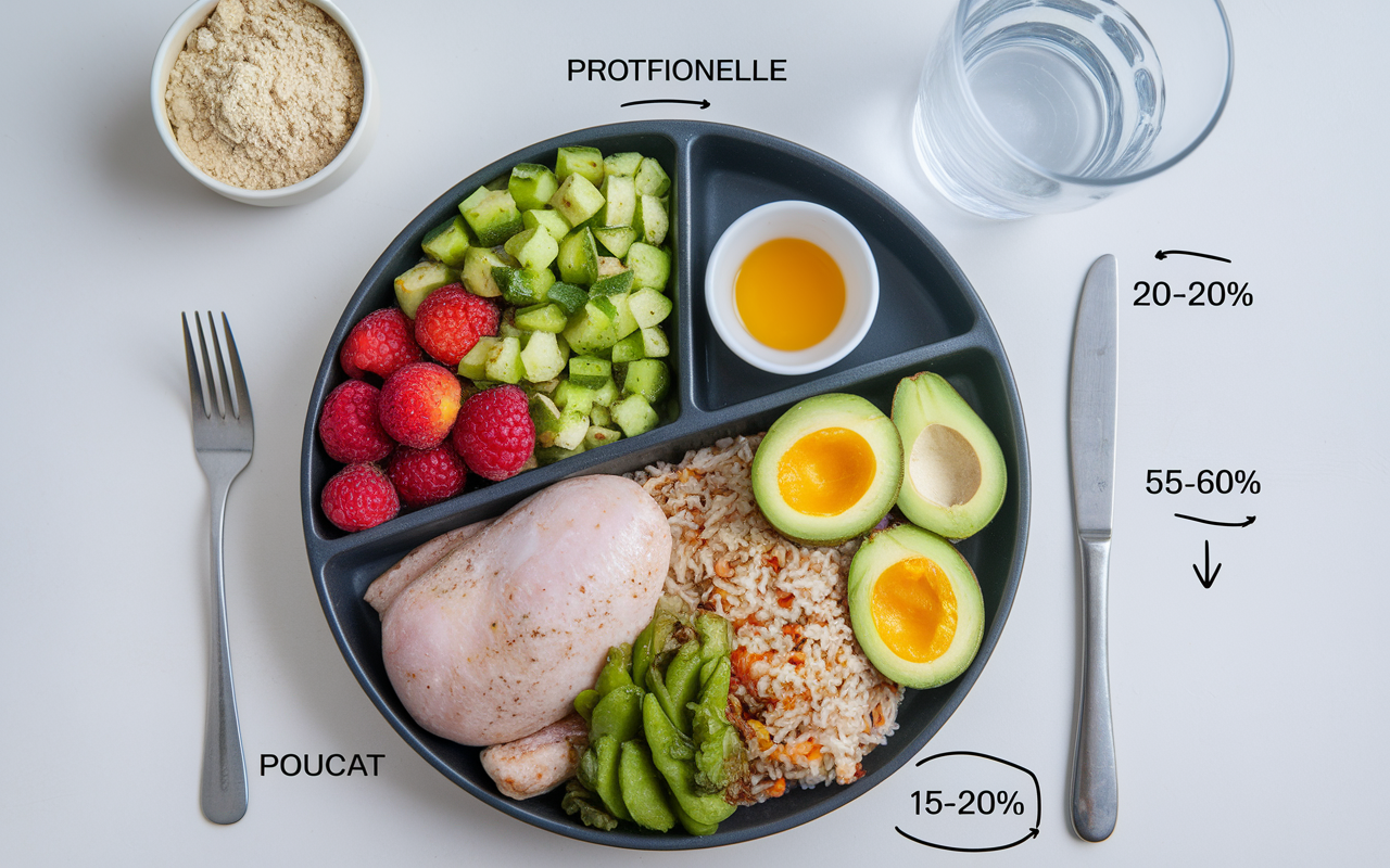 nutrition programme prise de masse debutant assiette proportion