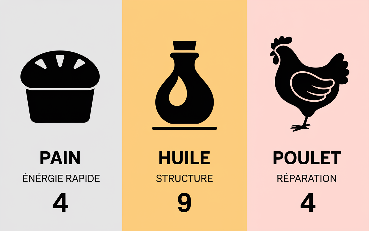 tableau glucide lipide proteine avec calories et sources