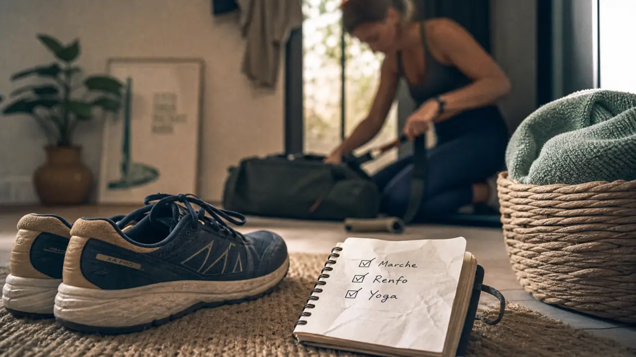 Quel sport pratiquer : baskets, marche, renfo, yoga sur carnet