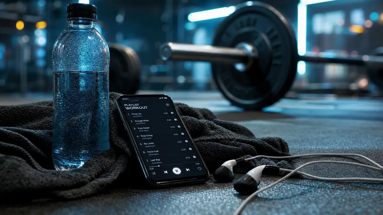 Musique pour entraînement : playlist sport BPM sur téléphone en salle de sport