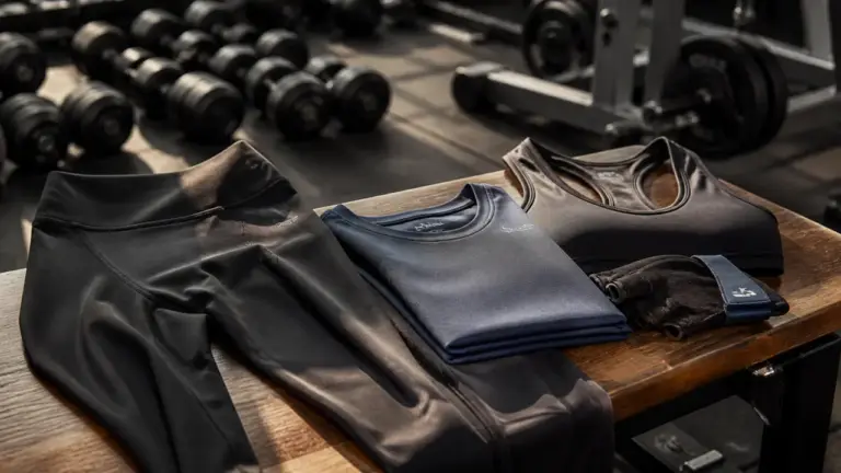 Vetement musculation : legging gainant et t-shirt dry-fit en salle