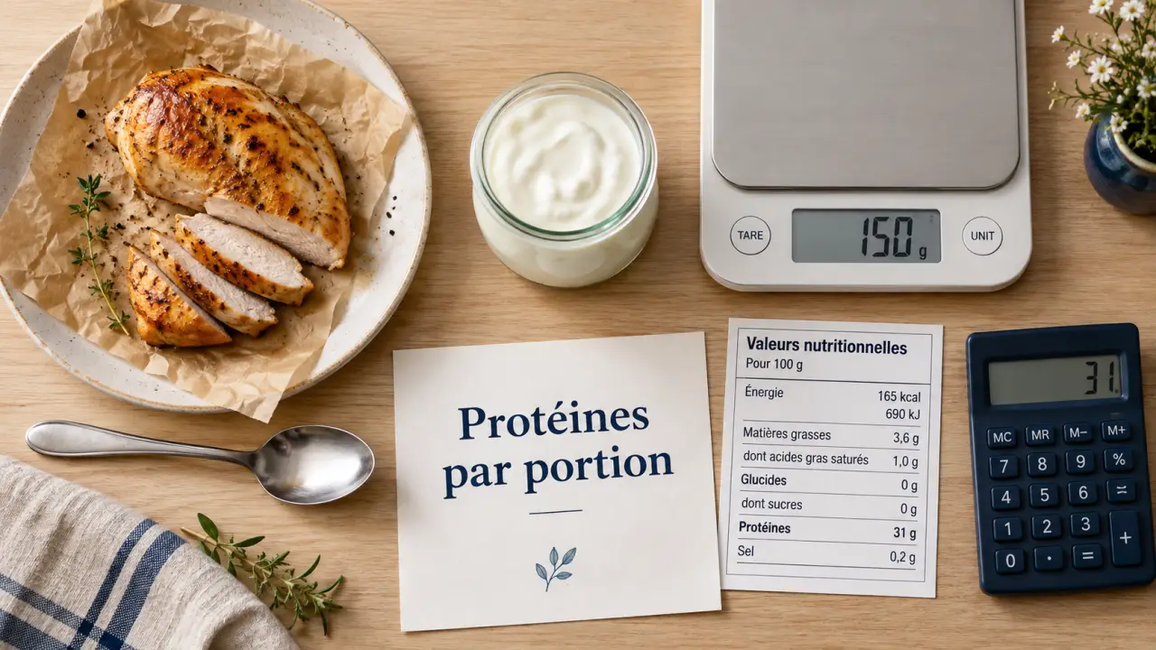 Calcul proteine par aliment : protéines par portion