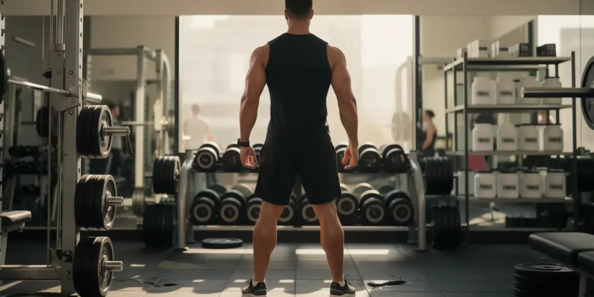 Homme musclé salle musculation anabolisant pour sécher et maigrir