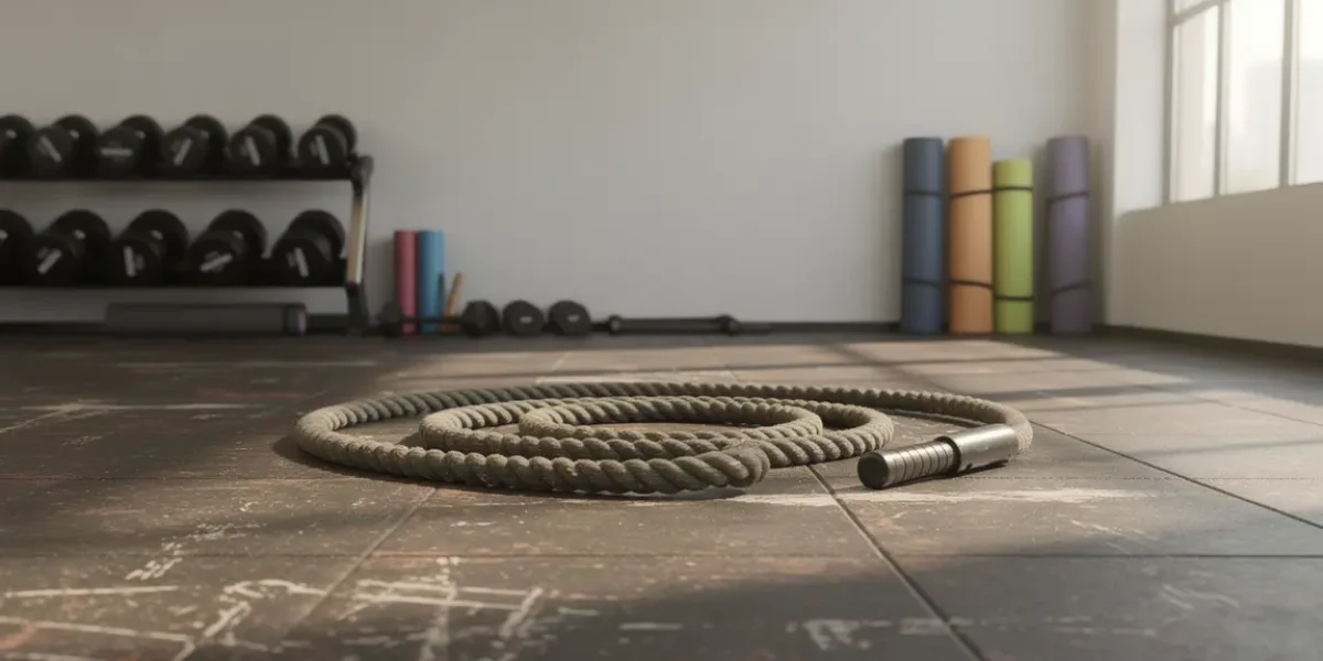 Salle entraînement battle rope lumière naturelle