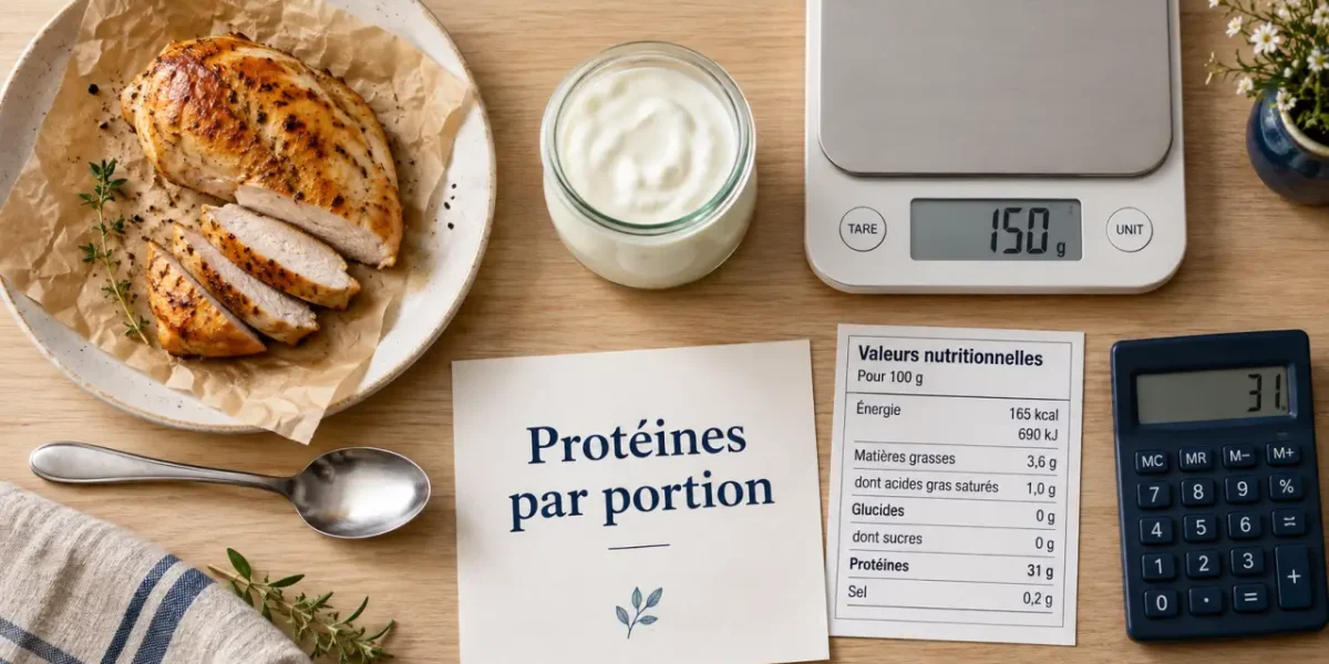 Calcul proteine par aliment : protéines par portion
