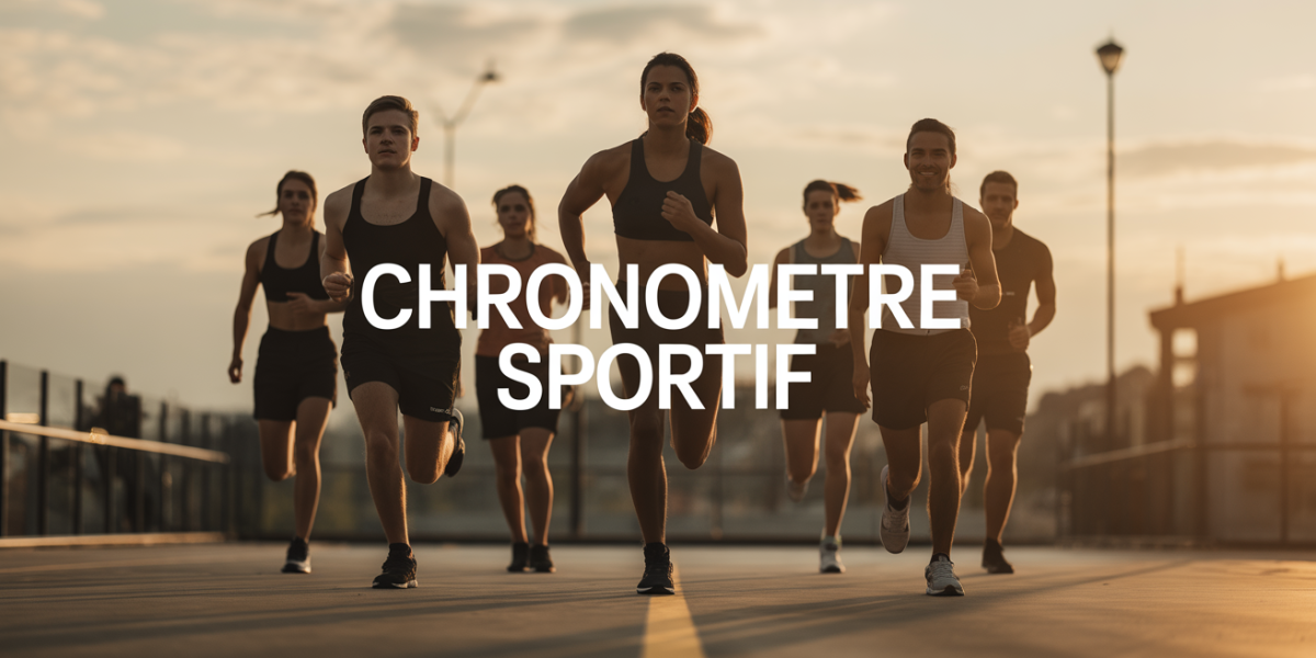 chronometre sportif moderne silhouettes athletes cours hiit fitness