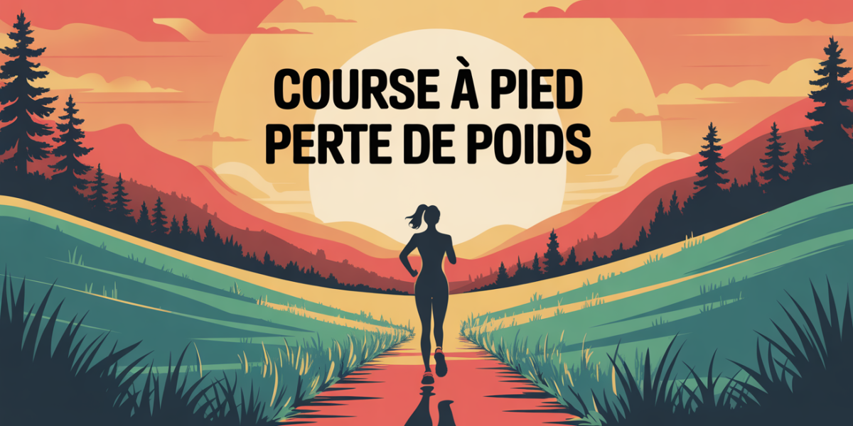 course a pied perte de poids sur sentier boise au soleil
