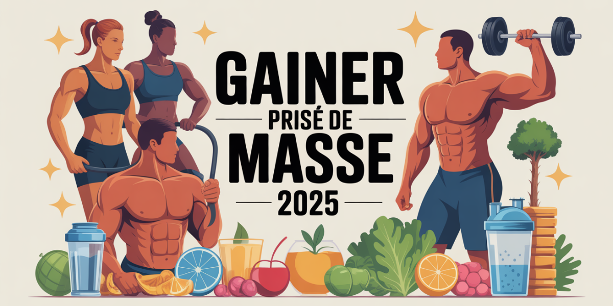 tableau nutritionnel gainer prise de masse 2025 silhouettes sportives accessoires musculation