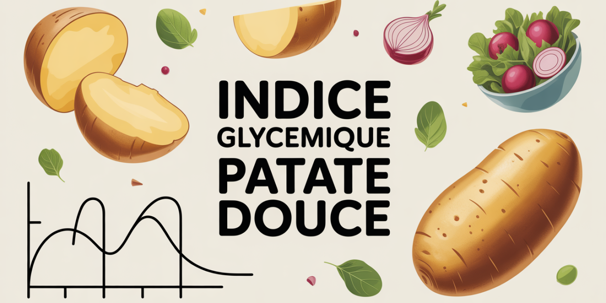 visuel patate douce avec graphique de l’indice glycémique