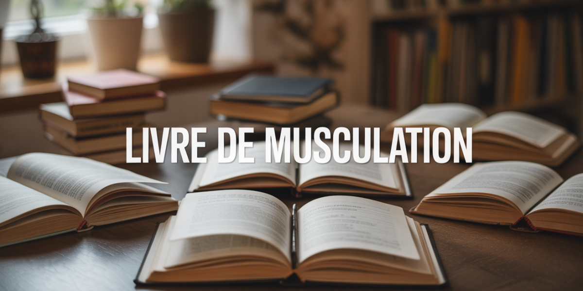 Livres de musculation sur table avec haltères