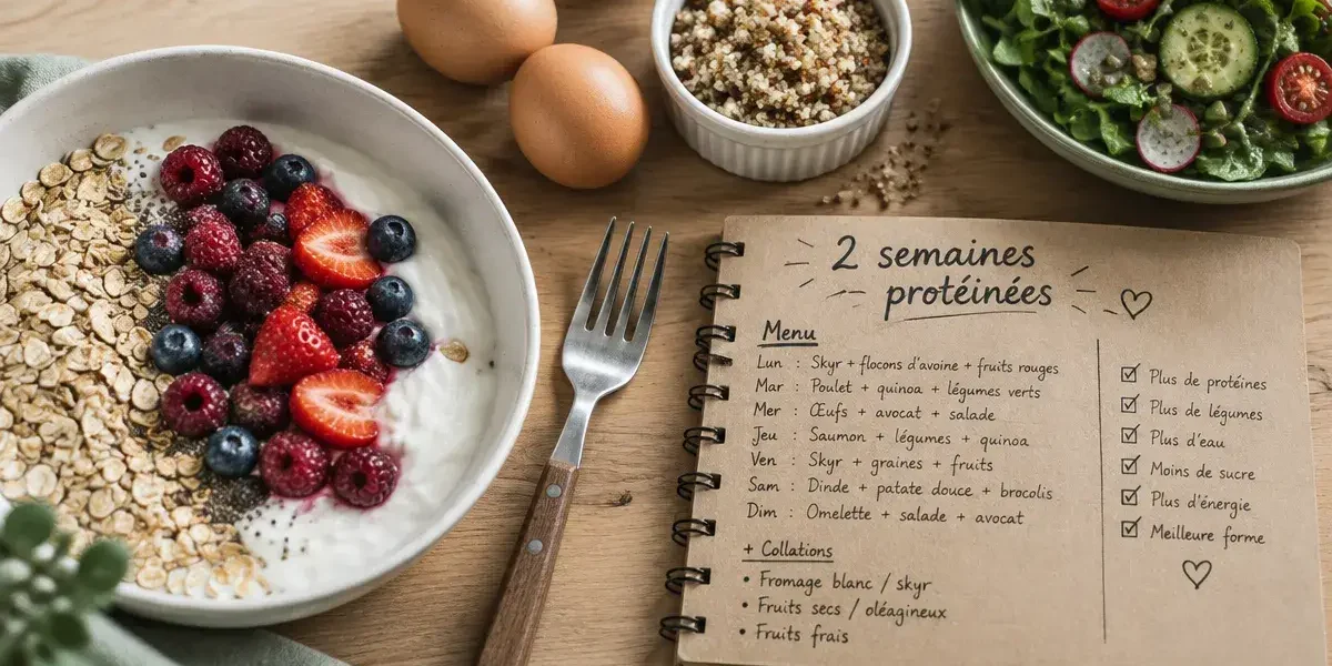Menu regime proteine 2 semaines équilibré : énergie sans fatigue