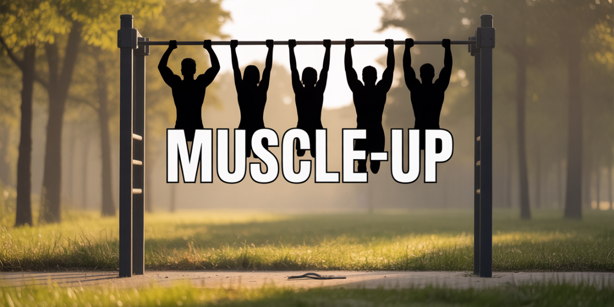 Silhouettes muscle up barre de traction parc