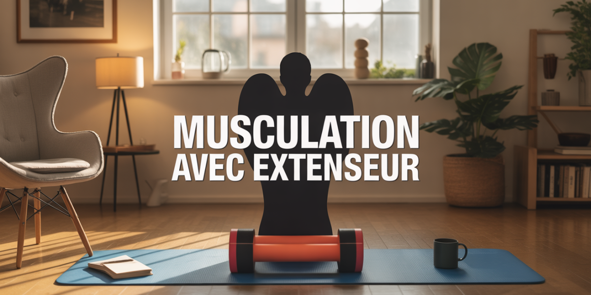 gros plan extenseur musculation intérieur lumineux silhouette s'entraîne