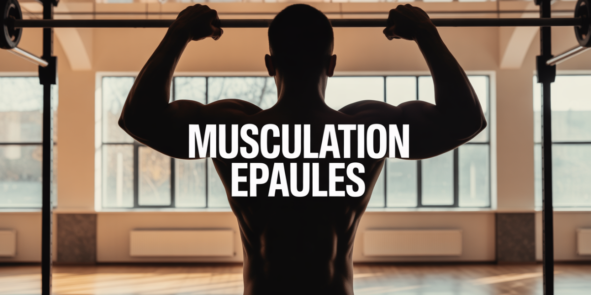 Musculation epaules homme dos haltères salle sport