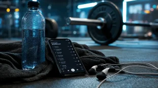 Musique pour entraînement : playlist sport BPM sur téléphone en salle de sport