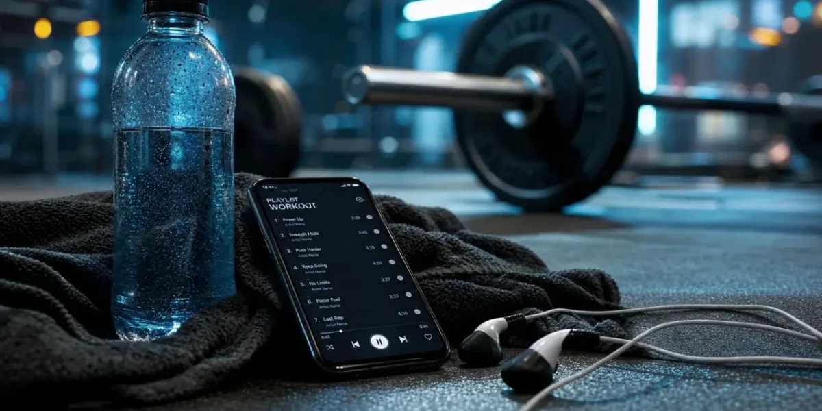 Musique pour entraînement : playlist sport BPM sur téléphone en salle de sport