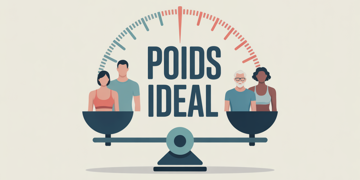 Illustration poids ideal balance personnes morphologies