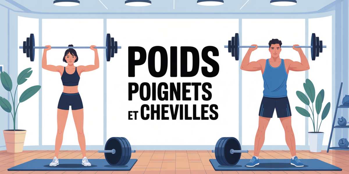 Femme et homme sport avec poids poignets et chevilles dans salon moderne
