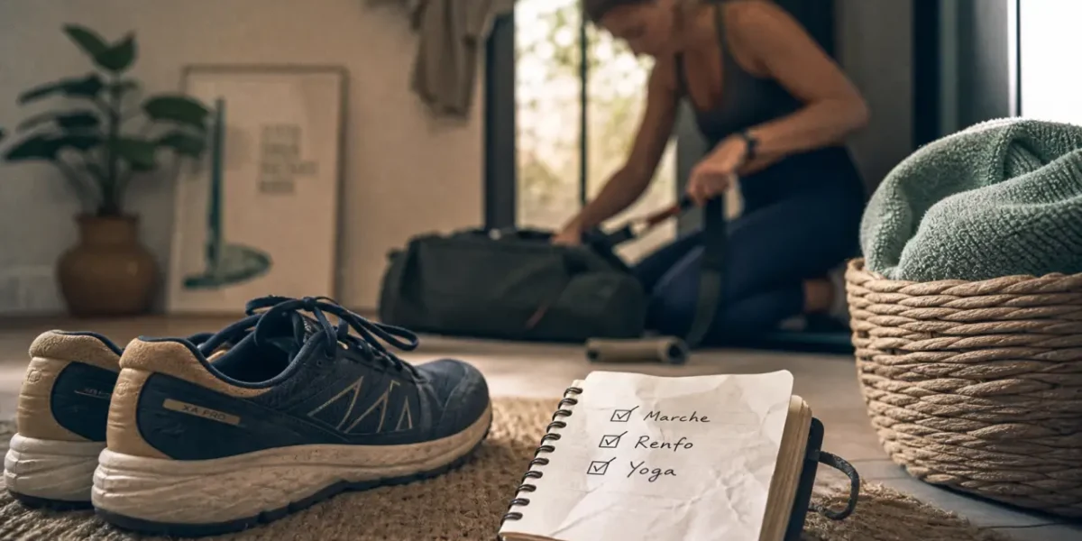 Quel sport pratiquer : baskets, marche, renfo, yoga sur carnet